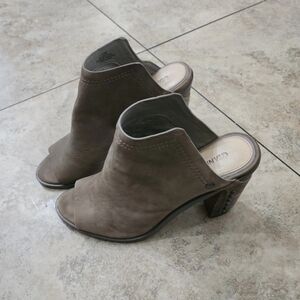 GIANNI BINI Leather Studded Peep Toe Mule SZ 8.5